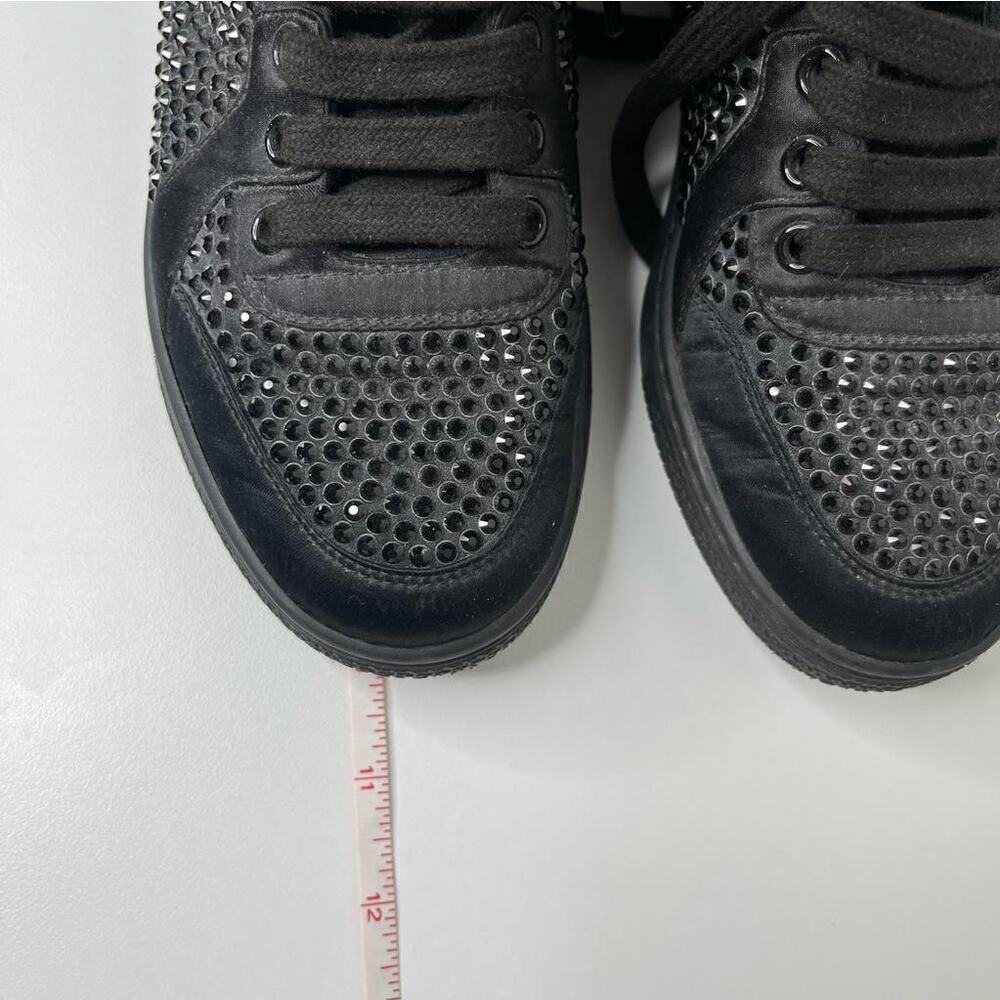 Gucci Black Satin Crystal Embellished Coda High Top Sneakers 36 - Picture 7 of 11